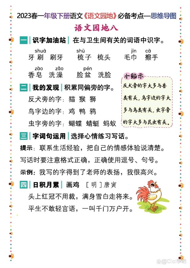 澳门一码一肖一特一中五码必中,一年级语文下册，单元考点思维导图学习资料  第7张