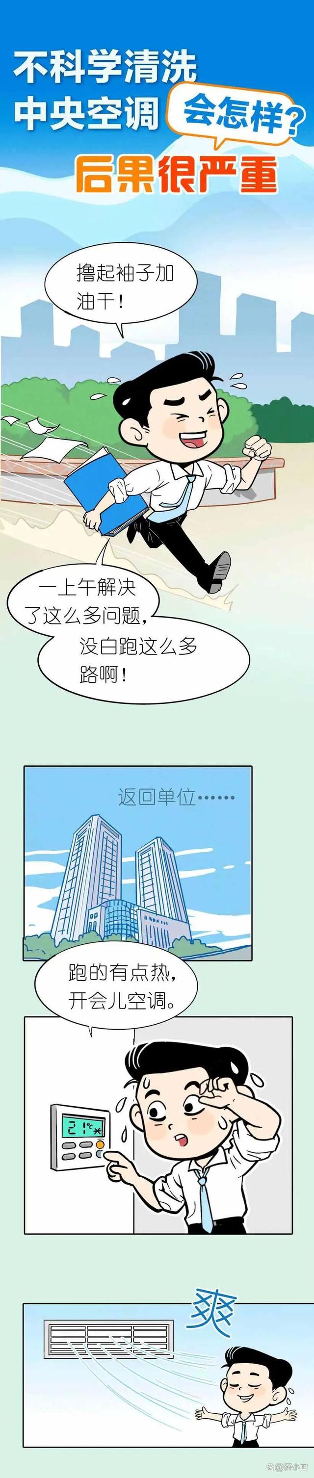 澳门跑狗图正版2024第86期,漫画科普｜不科学清洗中央空调会怎样？后果很严重→