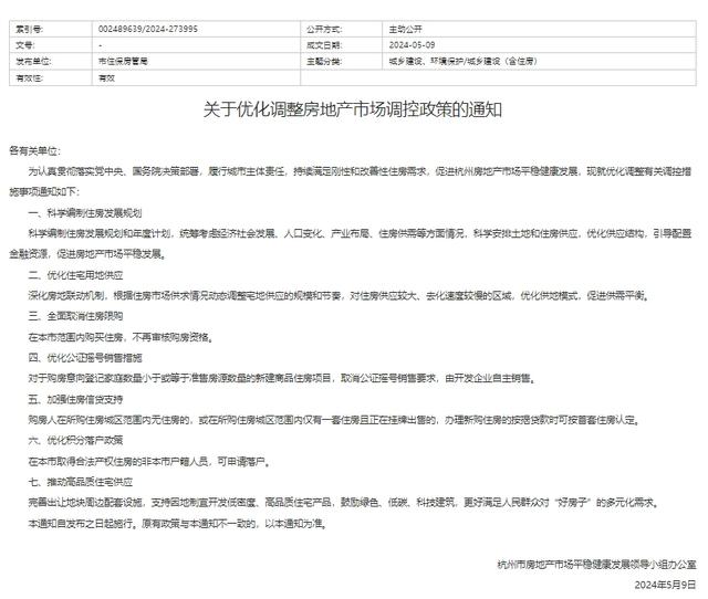 澳门一肖一码100%精准,杭州房产新政引发购房咨询“井喷”，分析师预测二手房库存将增加