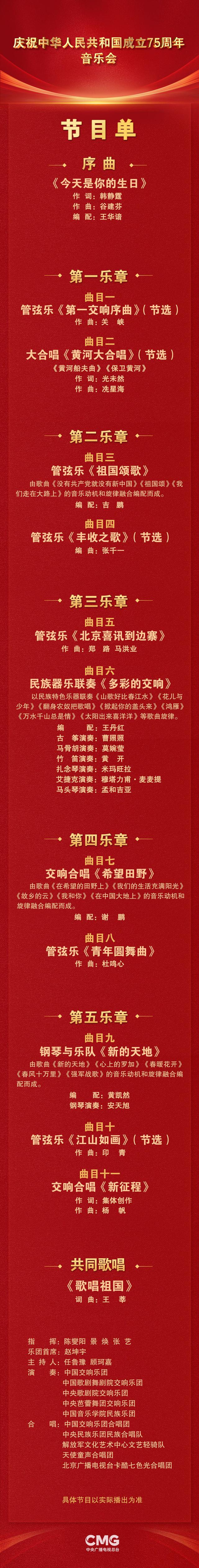 二四六天天彩资料大全网最新2024_庆祝中华人民共和国成立75周年音乐会今晚播出  第12张